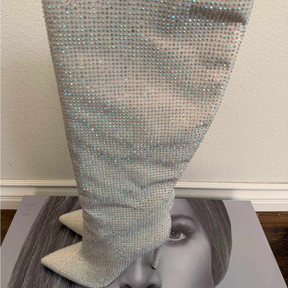 Jennifer Lopez JLO Rhinestone Embellished Knee-High Boots